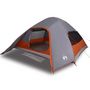 Voir la diapositive 2 : VIDAXL Tente de camping à dôme 4 personnes gris et orange imperméable