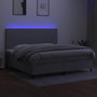 Voir la diapositive 4 : VIDAXL Sommier a lattes de lit et matelas et LED Gris clair 200x200 cm