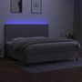 Voir la diapositive 4 : VIDAXL Sommier a lattes de lit et matelas et LED Gris clair 200x200 cm