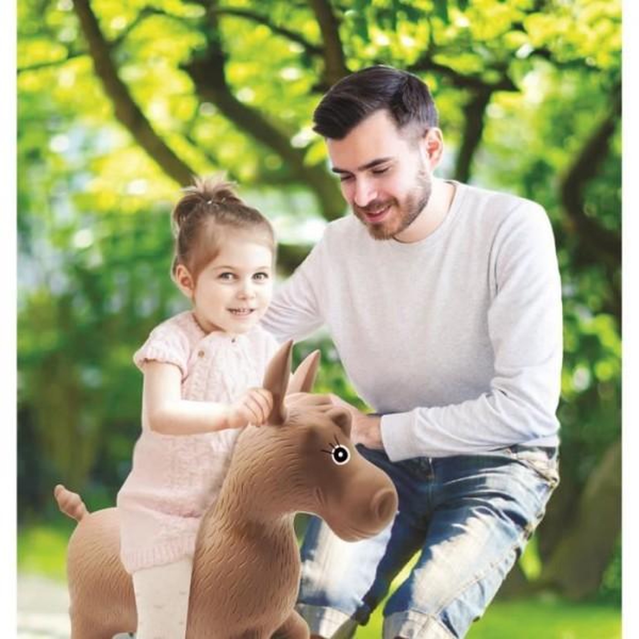 Voir la diapositive 4 : Lexibook Porteur Trotteur  - LEXIBOOK - Cheval Sauteur Gonflable en Peluche - Design 2-en-1 - Housse amovible - Pour Enfant