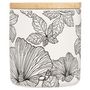 Voir la diapositive 2 : ATMOSPHERA Boite de rangement pour salle de bain pour Coton et Coton-tige avec couvercle Blackflora - Noir et Blanc