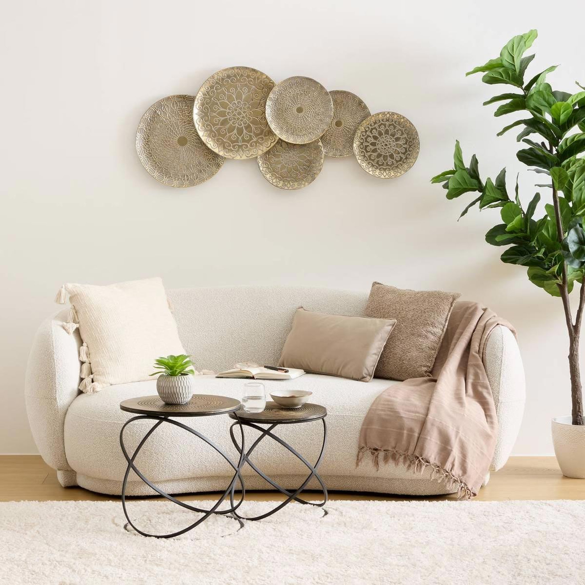 Voir la diapositive 2 : ATMOSPHERA Déco murale en métal  junon  117cm doré