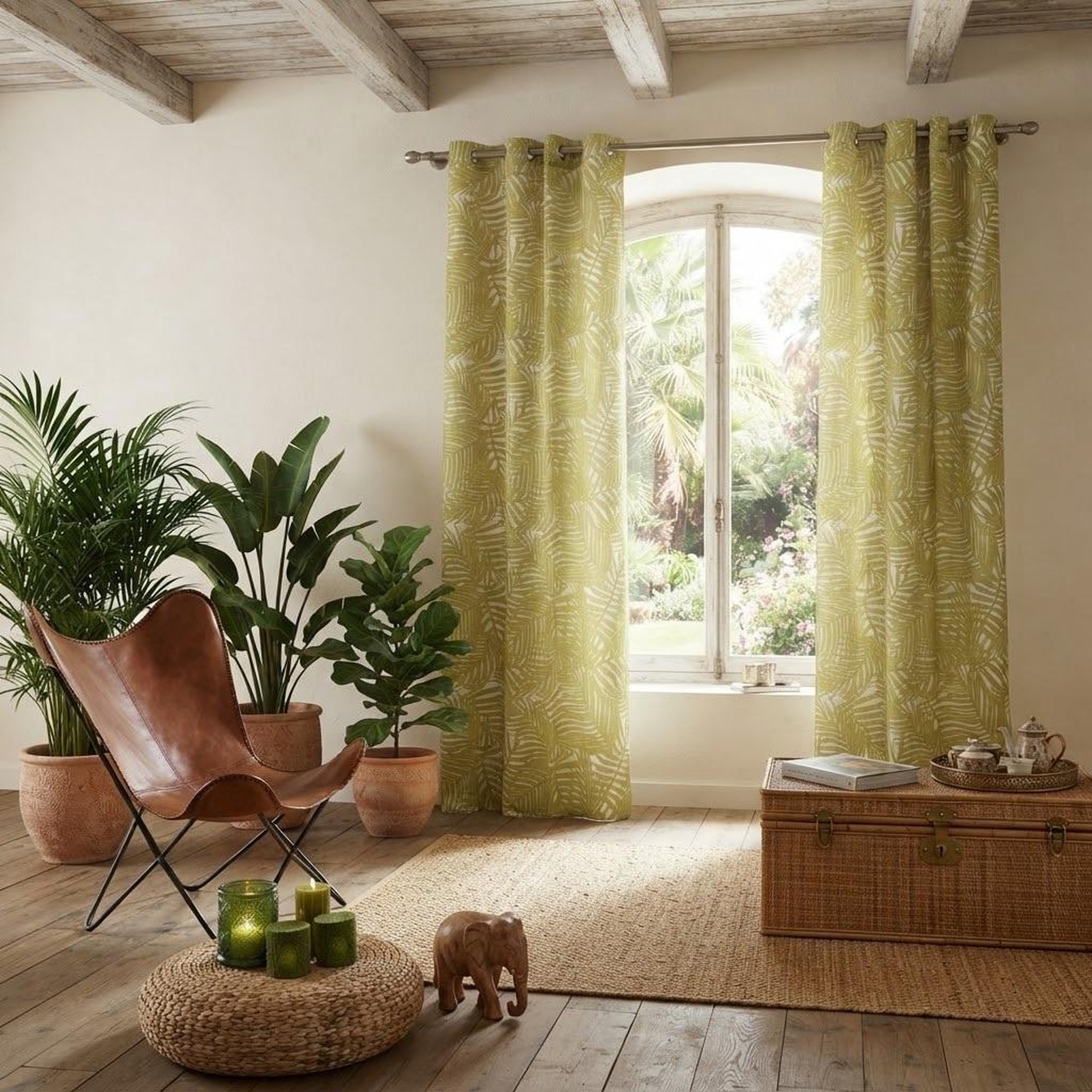 Voir la diapositive 4 : Eden Voilage a oeillets eucalys design et moderne