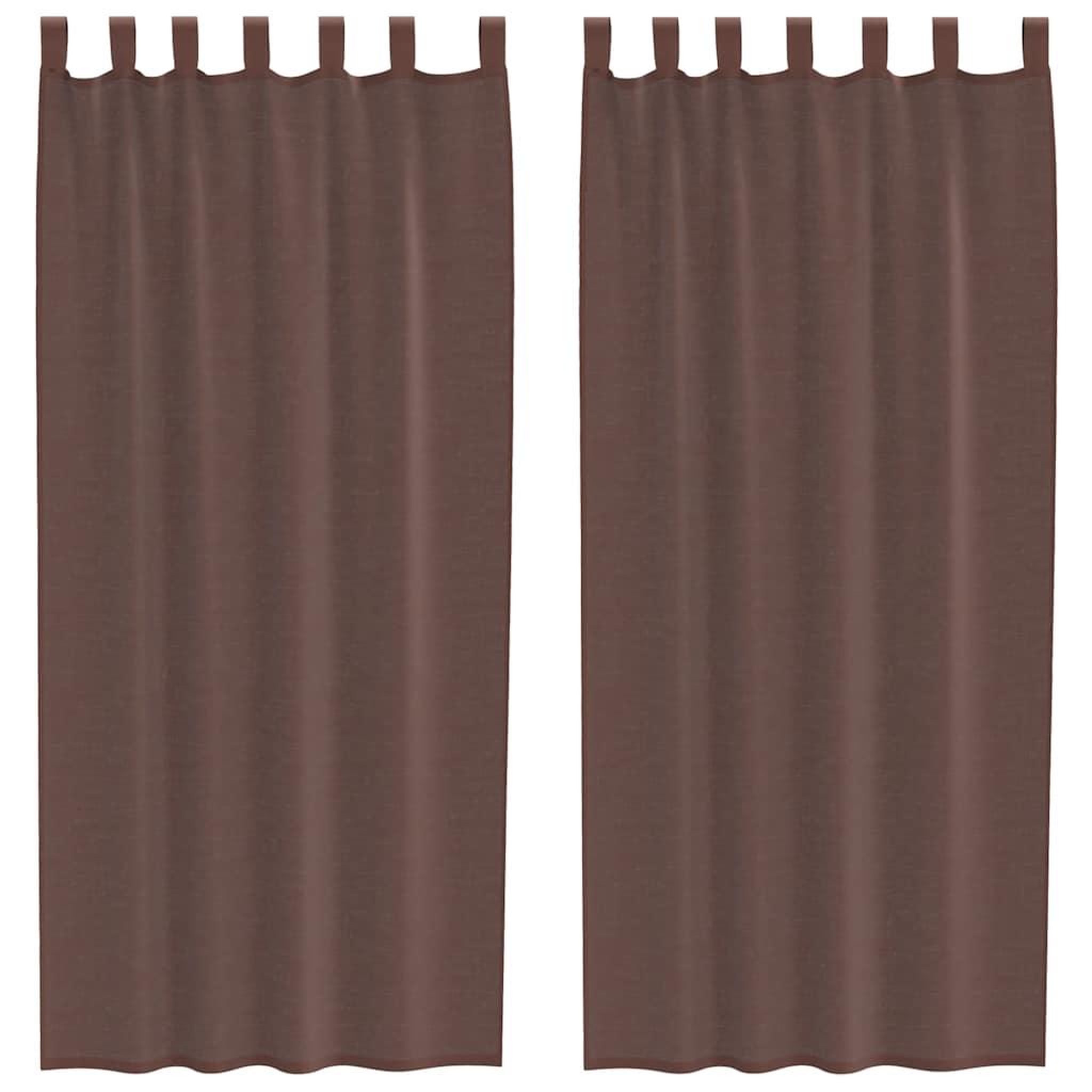 Voir la diapositive 2 : VIDAXL Rideaux en voile avec passe-tringles 2 pcs marron