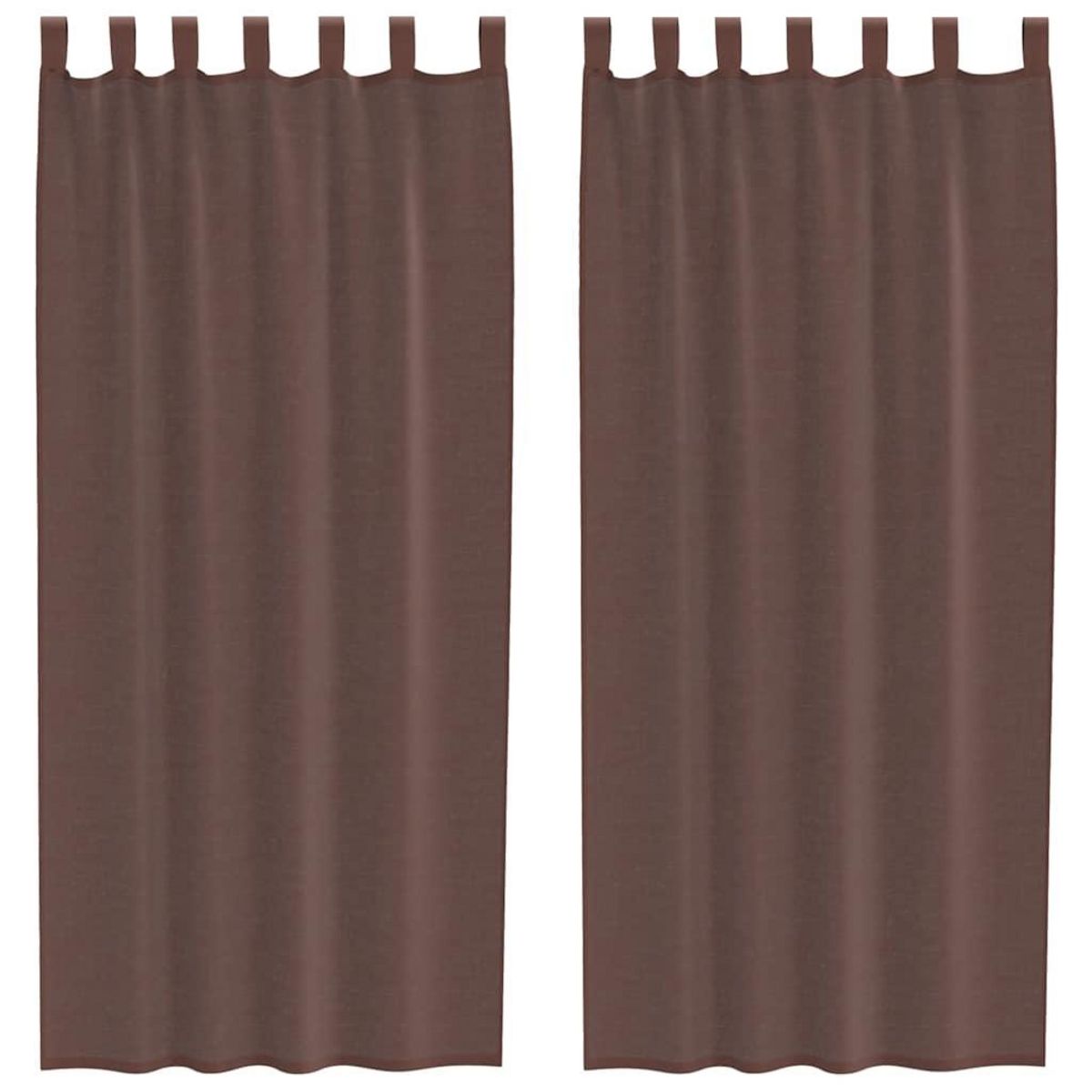 VIDAXL Rideaux en voile avec passe-tringles 2 pcs marron