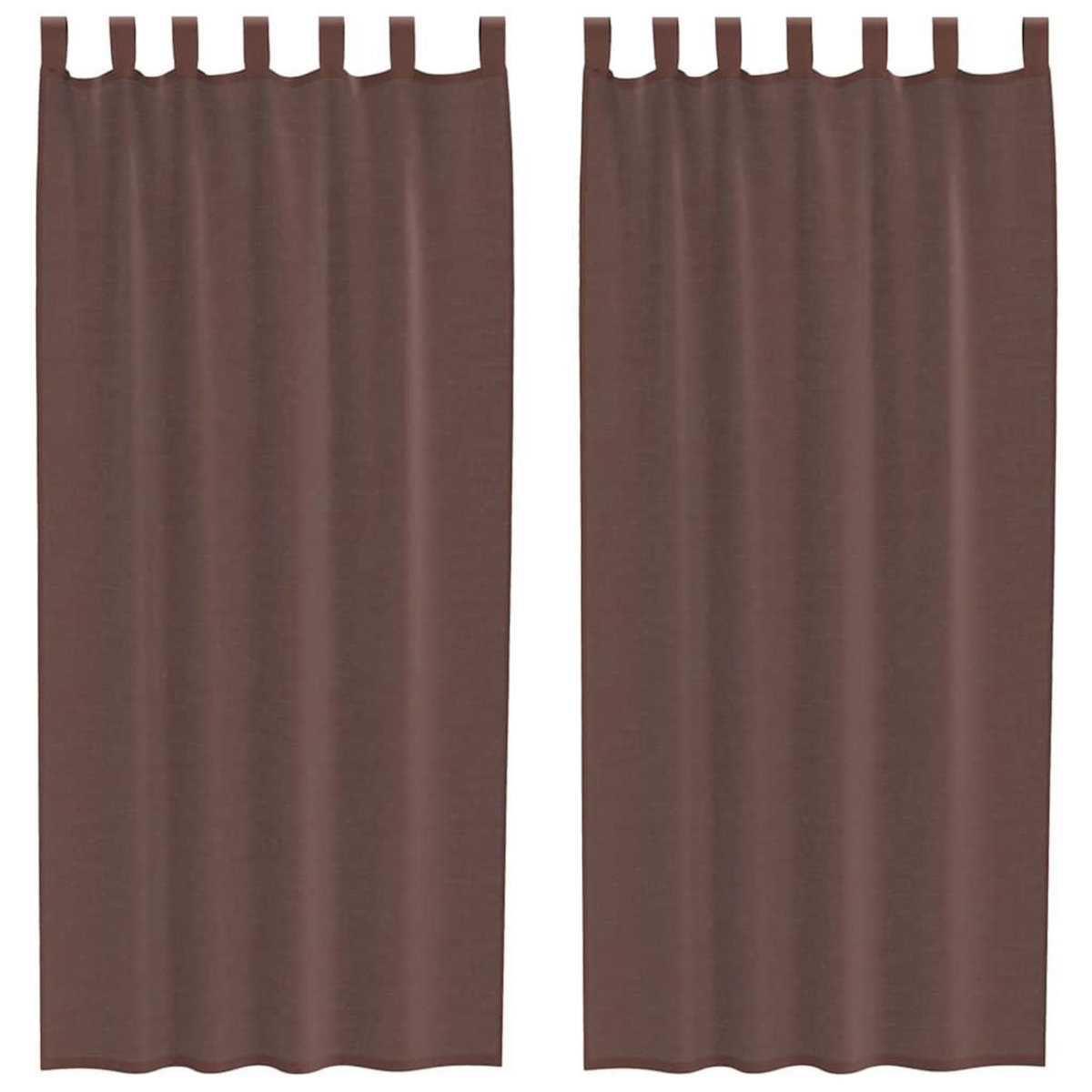 VIDAXL Rideaux en voile avec passe-tringles 2 pcs marron