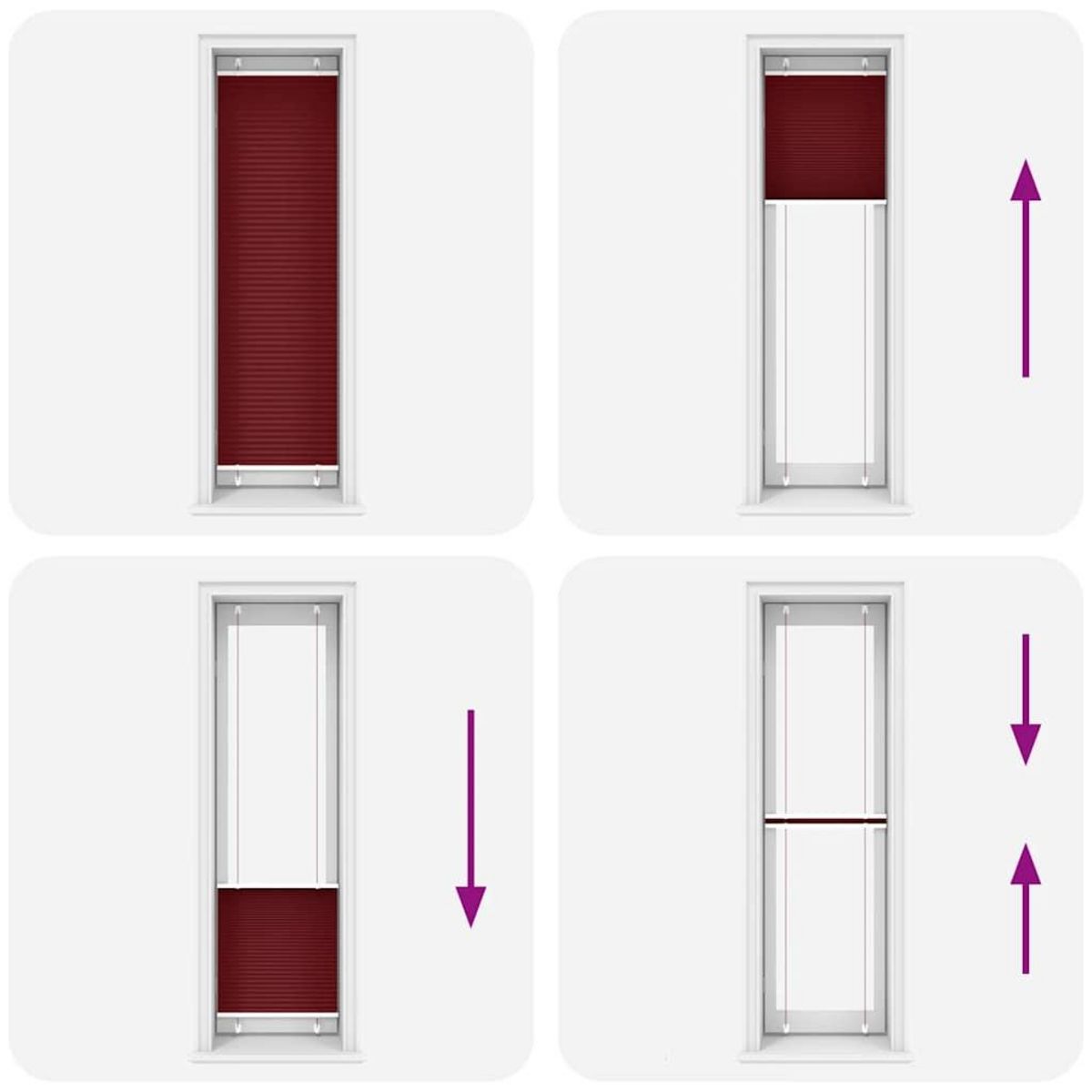 VIDAXL Store plisse rouge bordeaux 55x200 cm largeur du tissu 54,4 cm