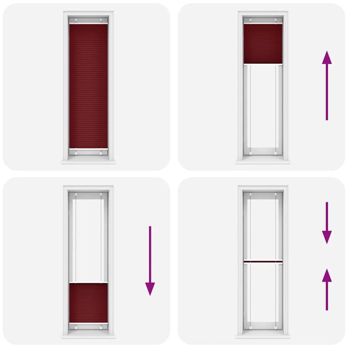 VIDAXL Store plisse rouge bordeaux 55x200 cm largeur du tissu 54,4 cm