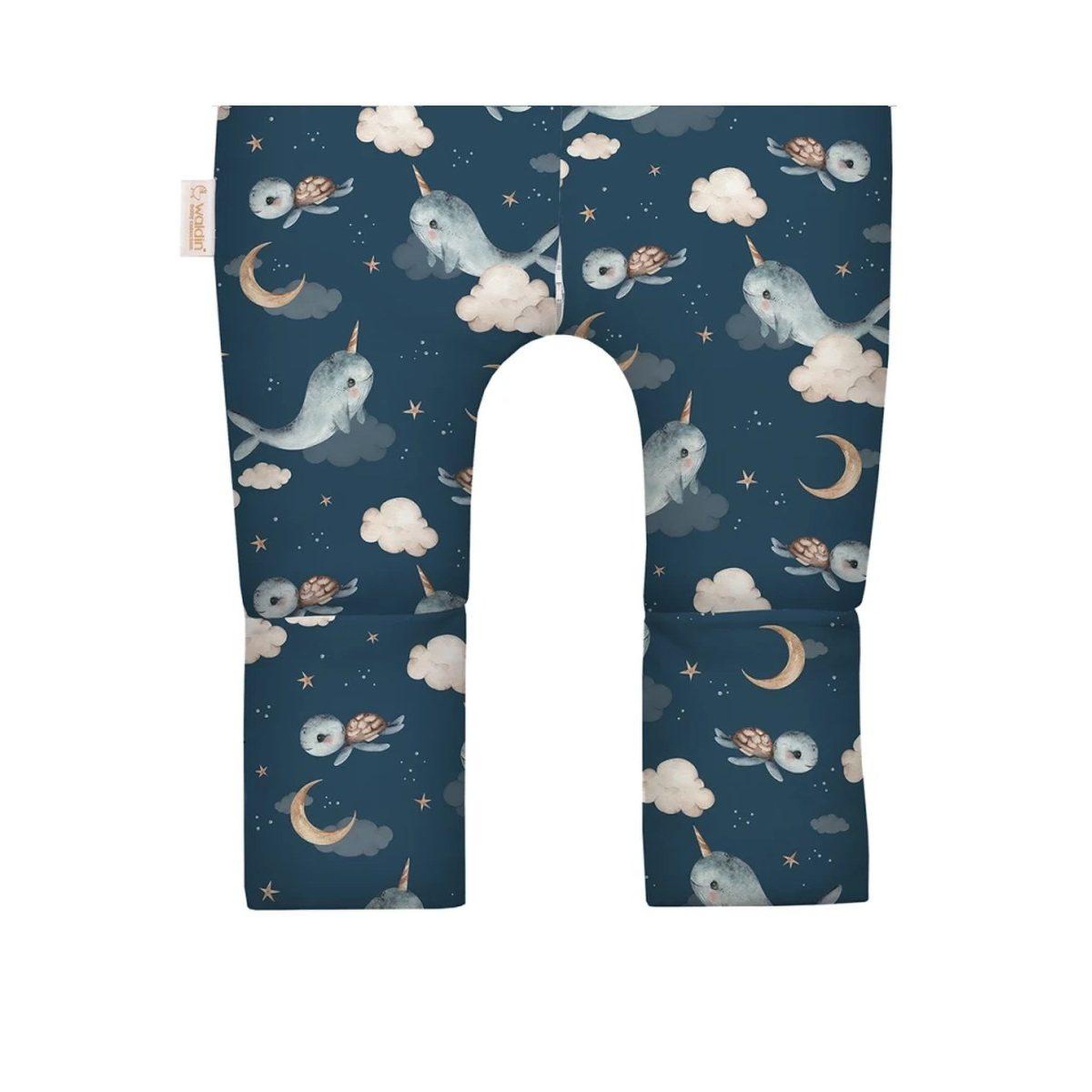 Voir la diapositive 2 : WALDIN Gigoteuse à jambes en coton 2,5 TOG - taille M (3-4 ans) - motif baleine, bleu foncé