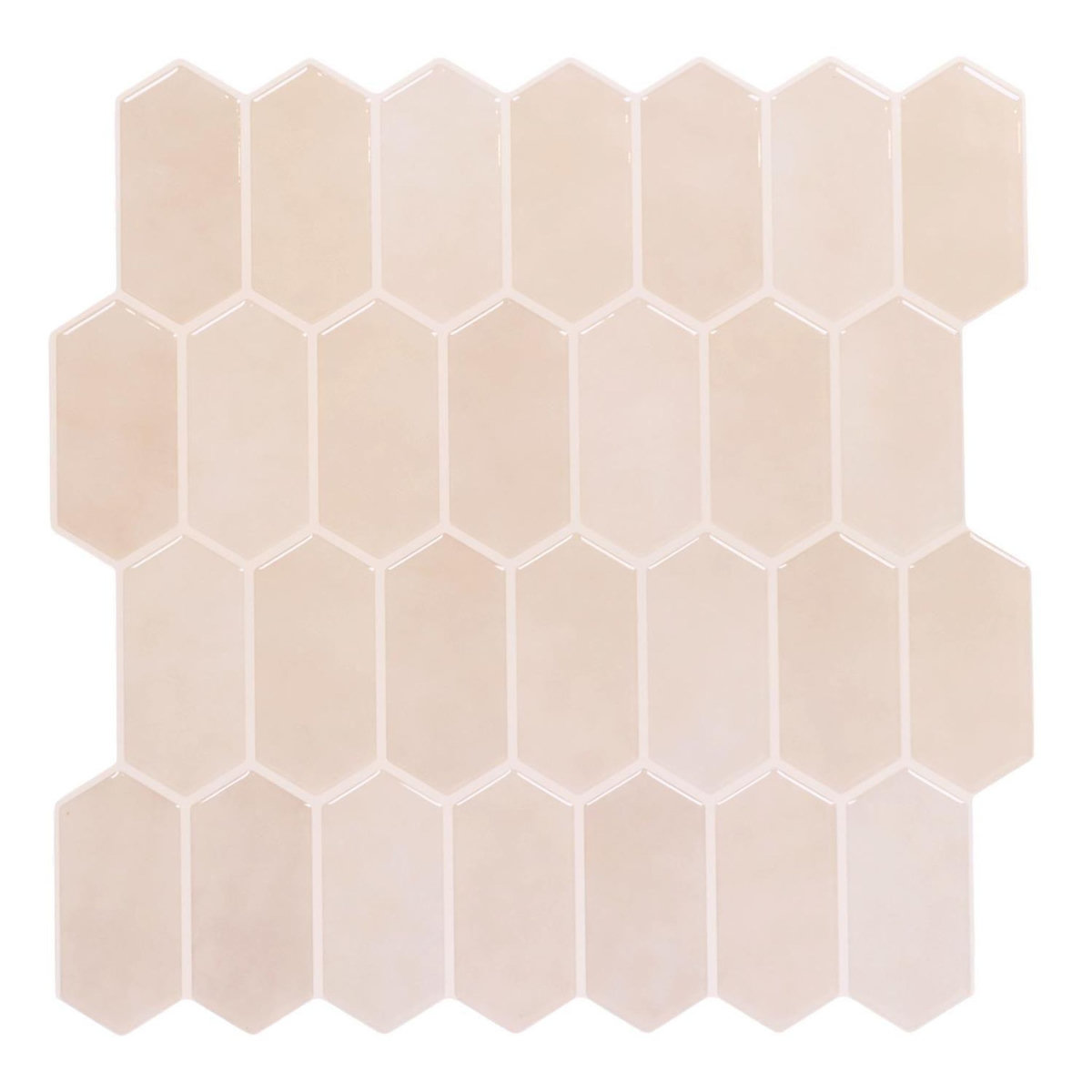 The Home Deco Factory 4 crédences adhésives hexagonales - 30 x 30 cm - Beige