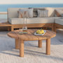 Voir la diapositive 2 : Rendez vous déco Table basse ronde de jardin en bois de teck massif D80 cm-Aurland