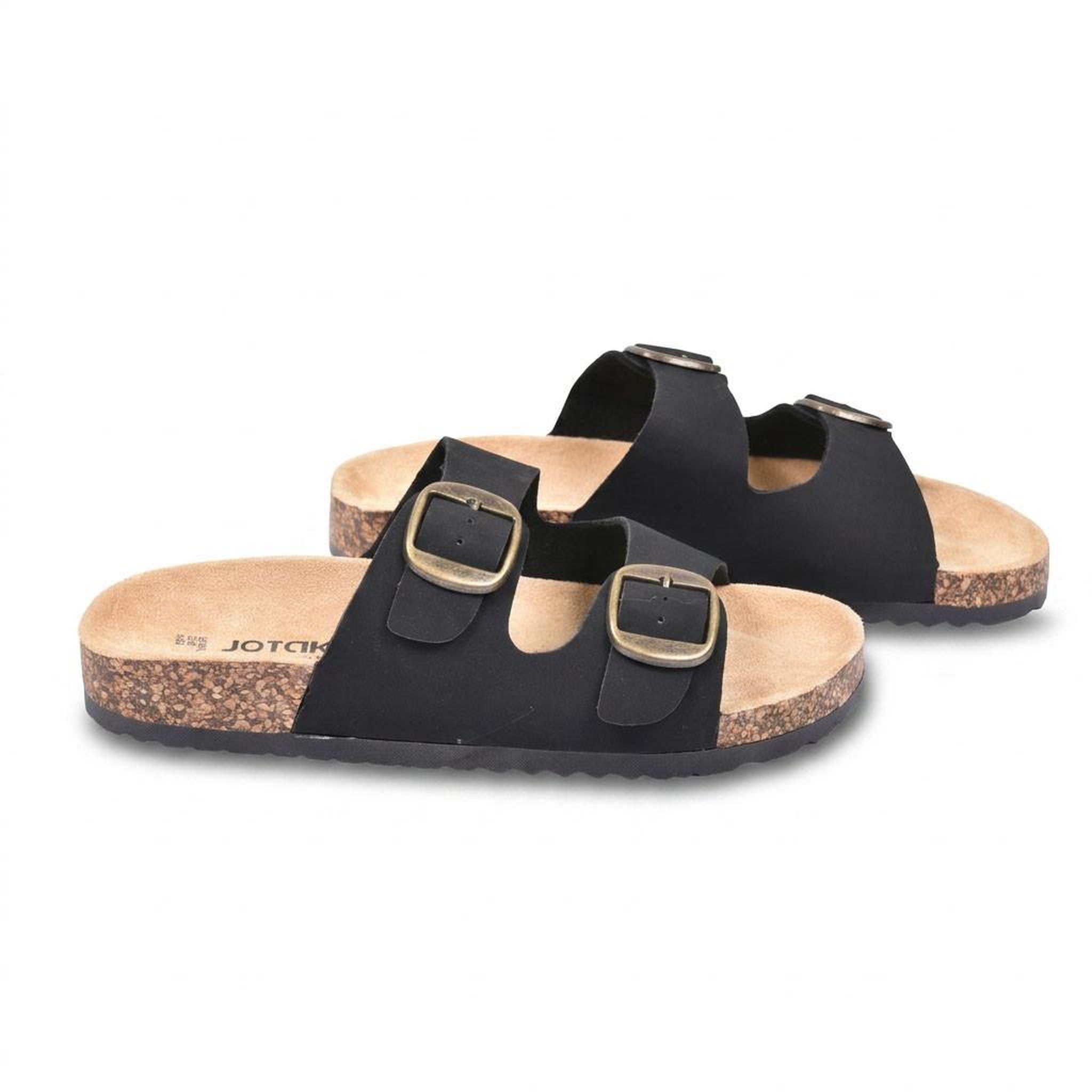 Voir la diapositive 3 : OZABI OZABI Sandales Mule 2 Boucles Nubuck Noir Beige Camel