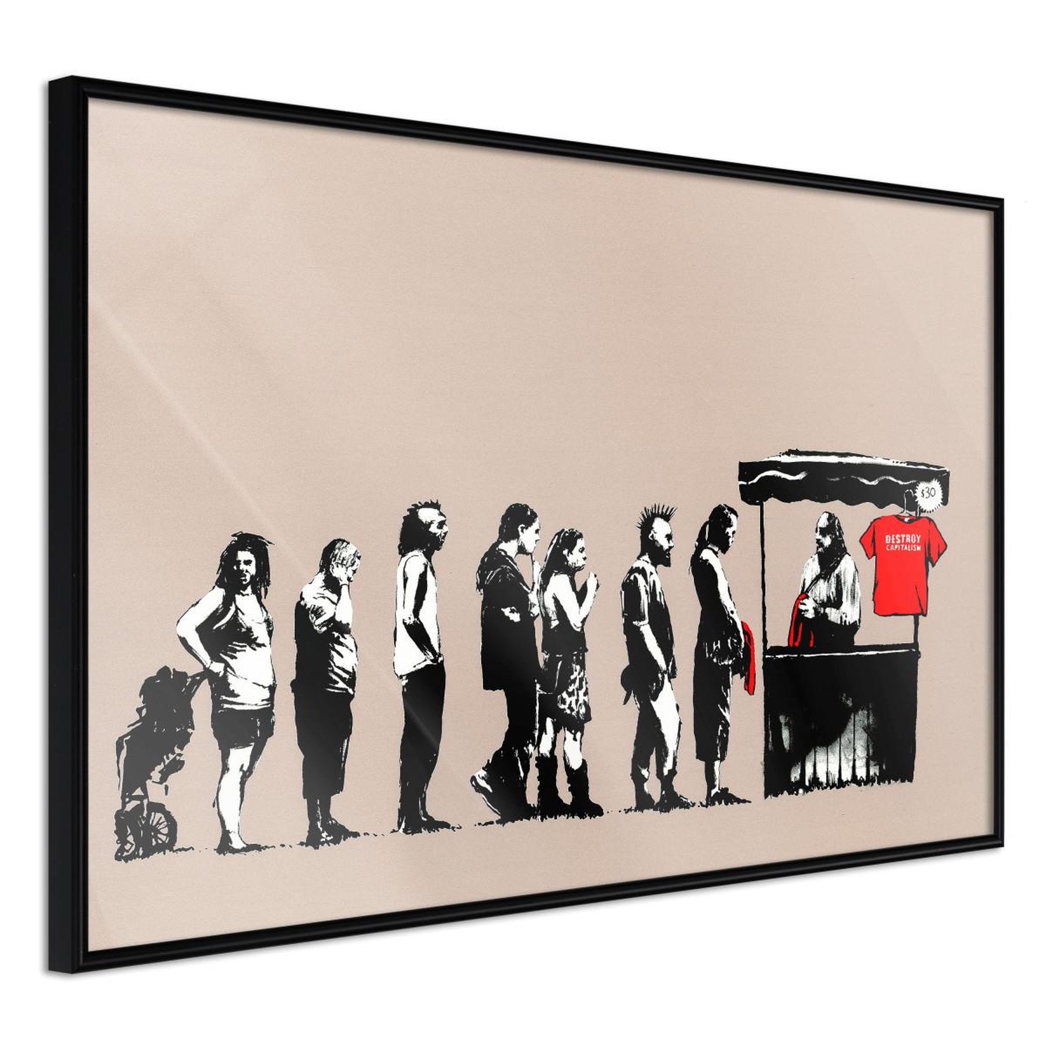 Paris Prix Affiche murale encadrée  banksy festival. Coloris disponibles : Jaune, Noir