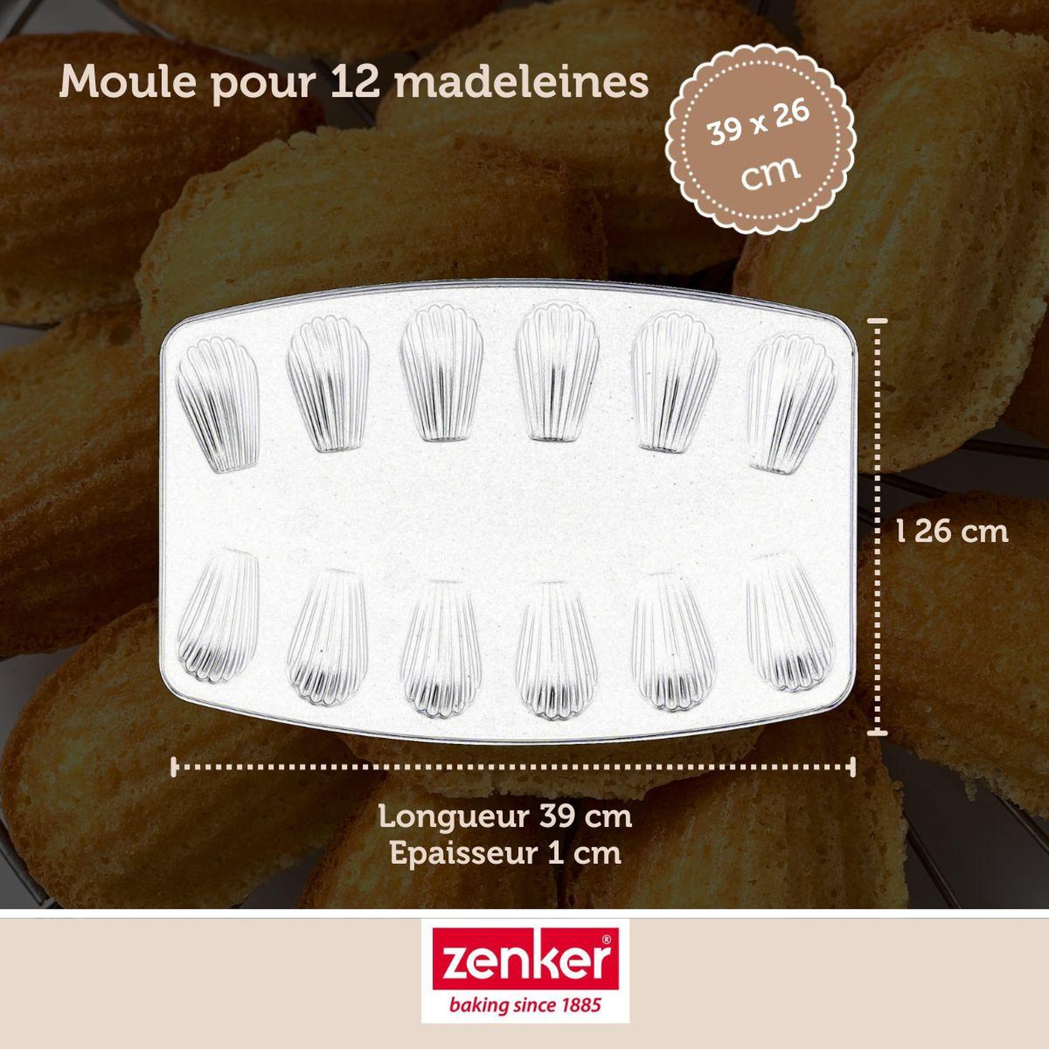 Voir la diapositive 3 : ZENKER Moule 12 madeleines 26 x 39 cm zenker spécial countries