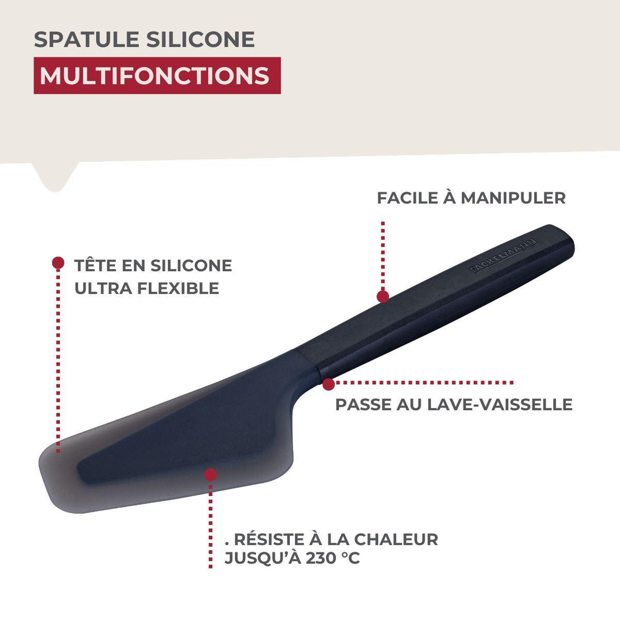Voir la diapositive 6 : Fackelmann Spatule de cuisine flexi-turner fackelmann