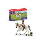 Schleich Figurine Cavaliere sur jument lipizzan - Cavalier et Jument Réalistes avec Seau et Selle, Schleich 41433 Horse club