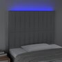 Voir la diapositive 3 : VIDAXL Tete de lit a LED Gris clair 100x5x118/128 cm Tissu