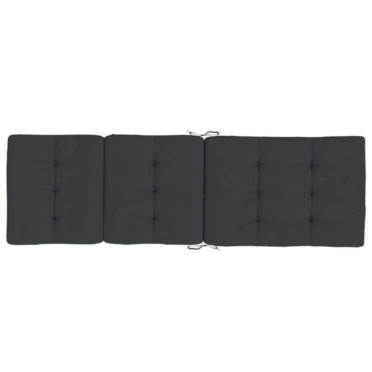 VIDAXL Coussins de chaise longue lot de 2 noir tissu oxford