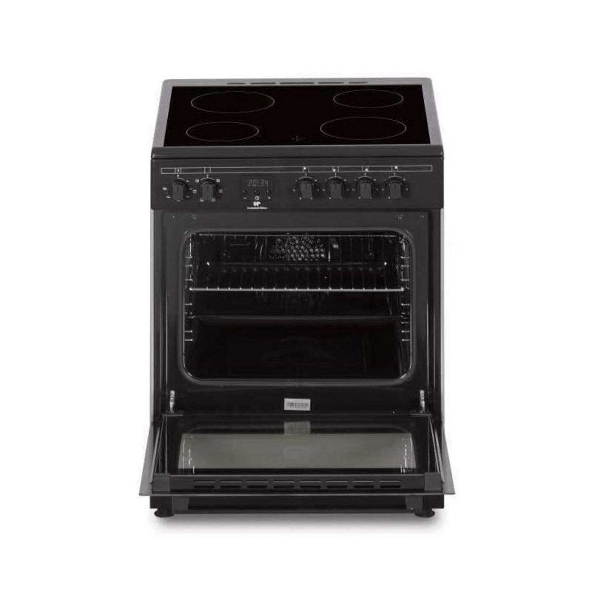 CONTINENTAL EDISON Cuisiniere vitrocéramique CONTINENTAL EDISON CECV60FCB - 4 feux - L58,8 xP61 xH83 cm - Noir