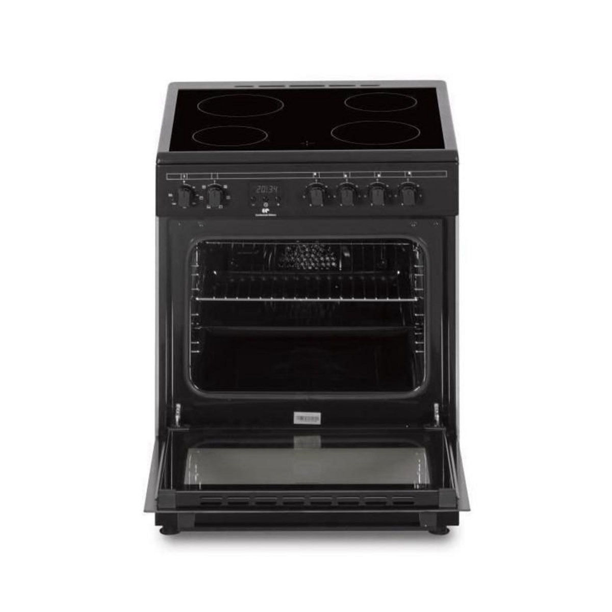 CONTINENTAL EDISON Cuisiniere vitrocéramique CONTINENTAL EDISON CECV60FCB - 4 feux - L58,8 xP61 xH83 cm - Noir