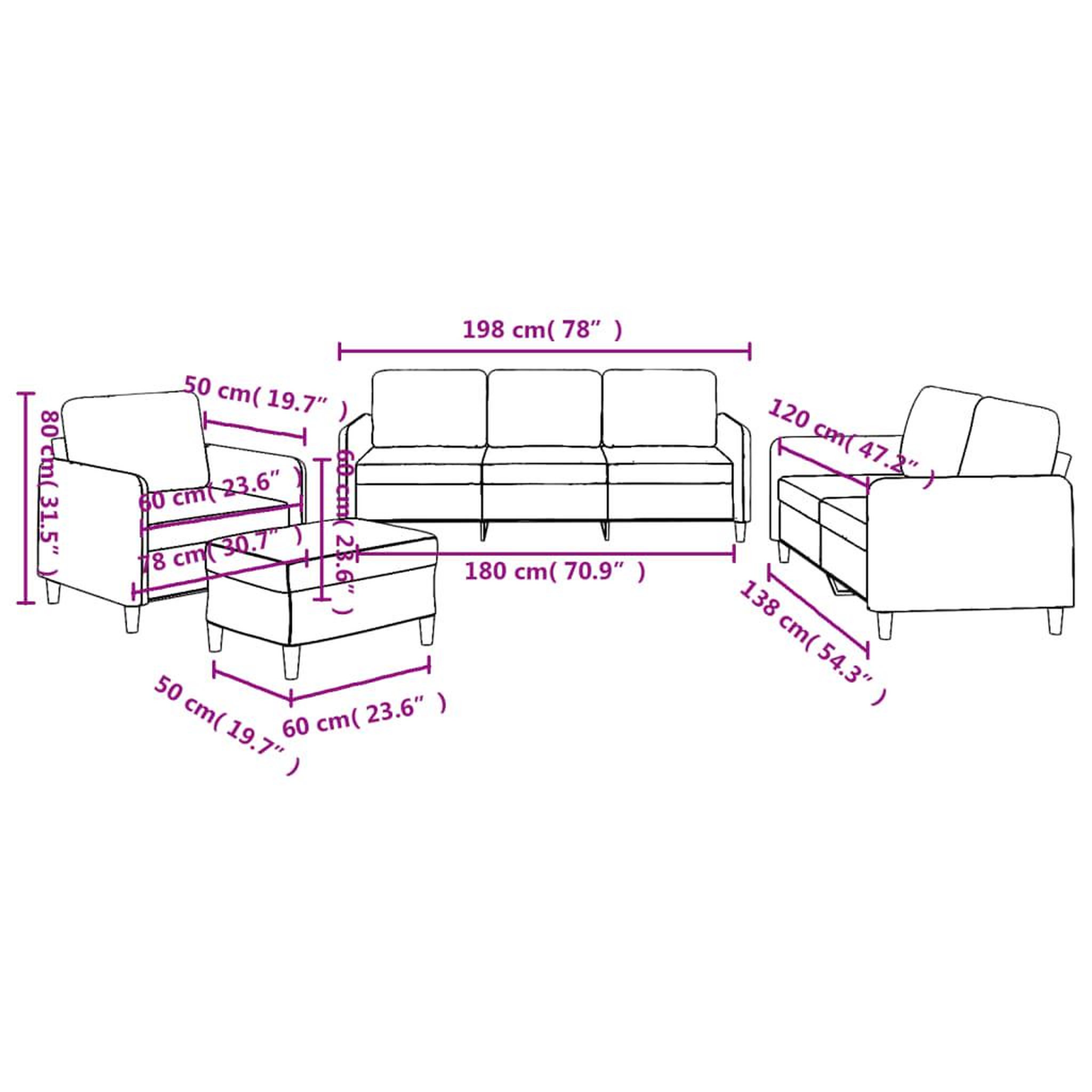 Voir la diapositive 6 : VIDAXL Ensemble de canapes 4 pcs avec coussins Creme Tissu