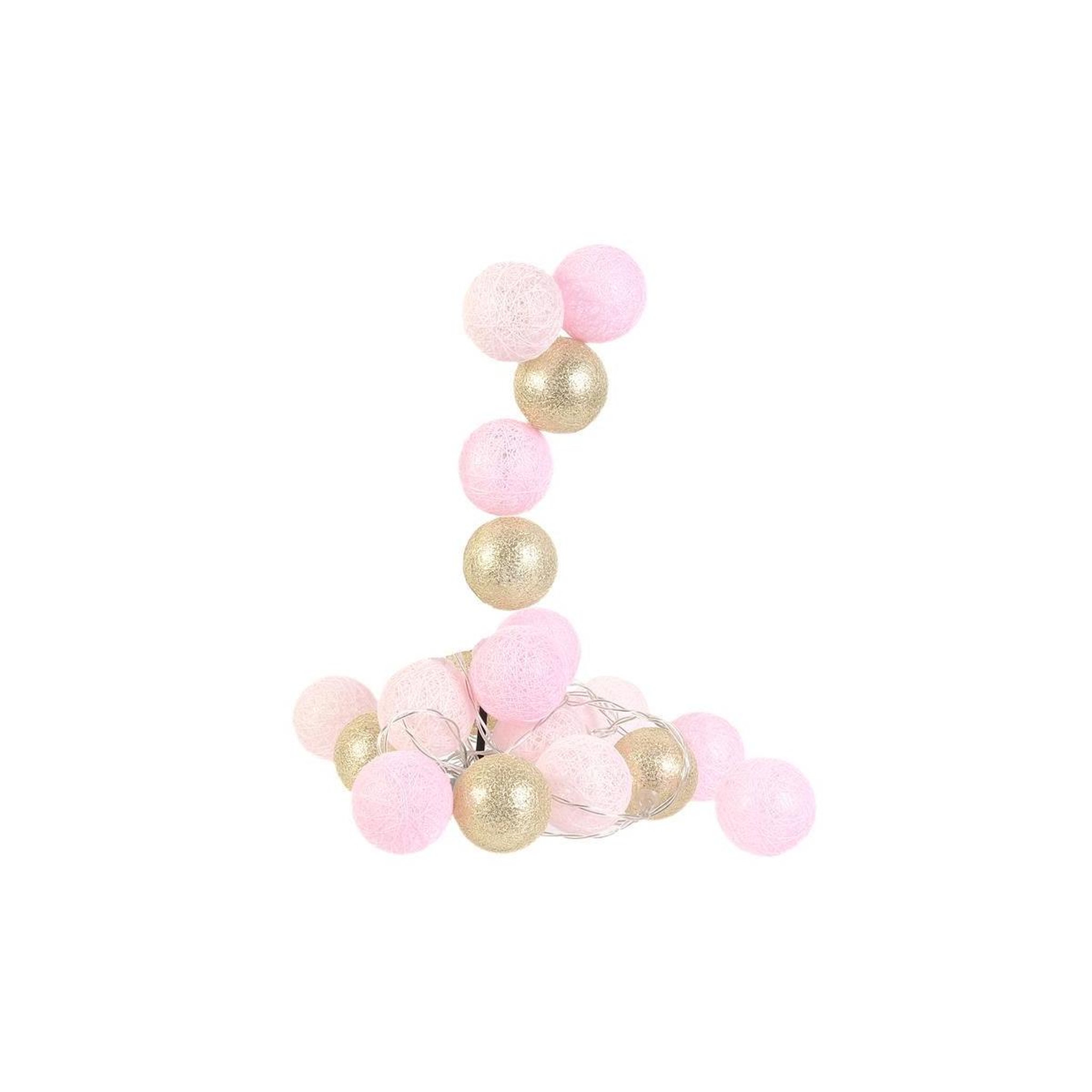 Voir la diapositive 1 : The Home Deco Factory Guirlande lumineuse à led  20 boules  372cm rose