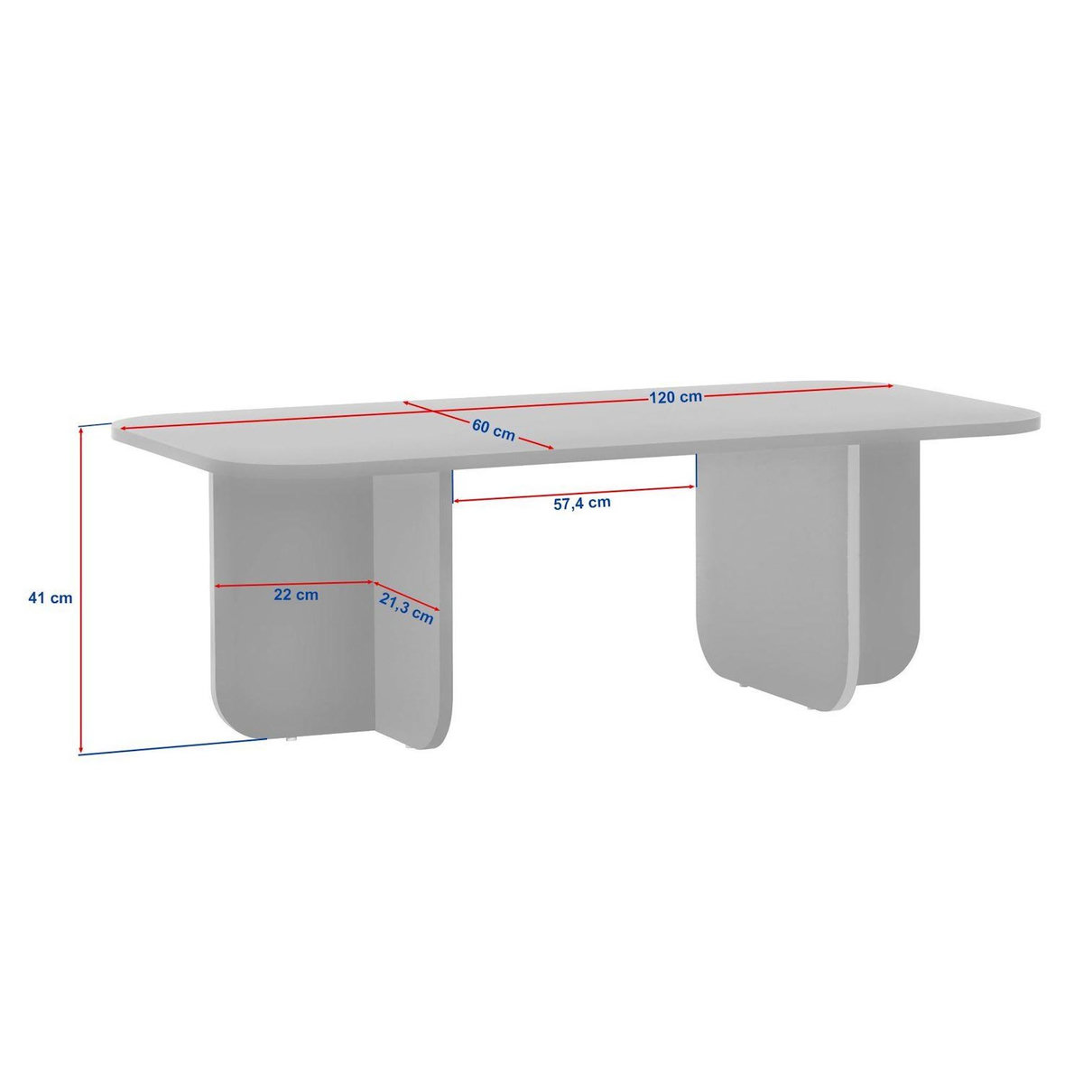 TOILINUX Table basse design effet bois foncé LEANDRO - Marron