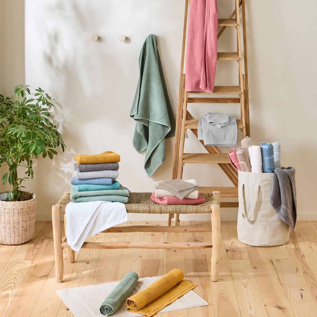 GUY LEVASSEUR Lot serviette de bain 70x140 et serviette de toilette 50x90