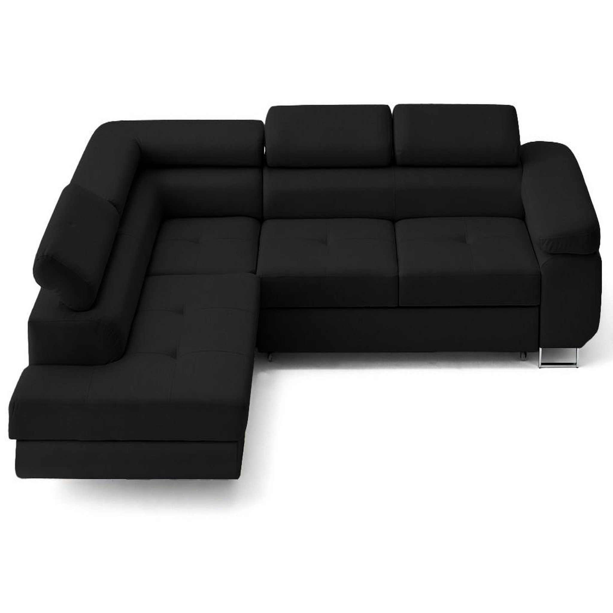 Voir la diapositive 1 : LISA DESIGN Zaria - canapé d'angle gauche 5 places convertible avec coffre et têtières en simili