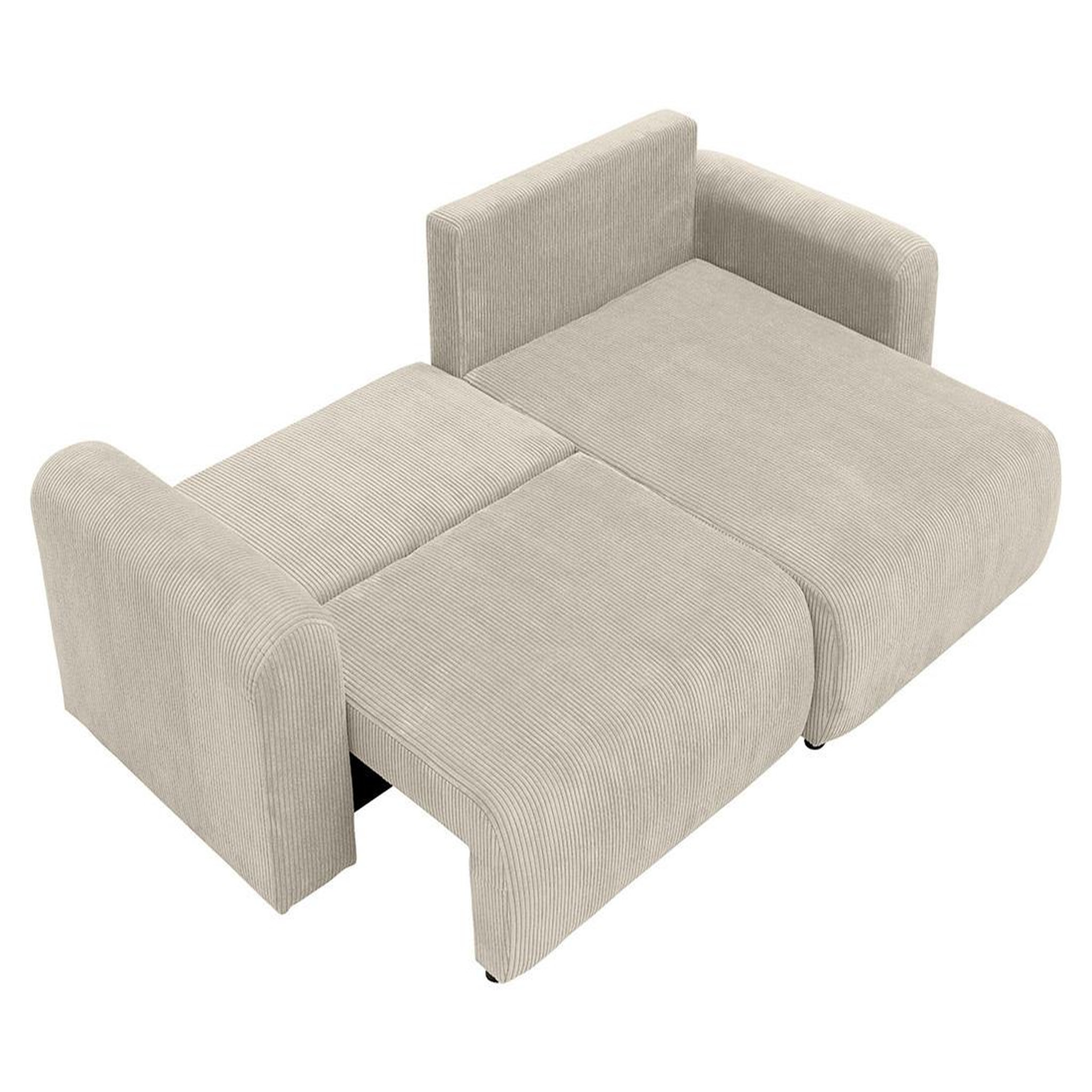 Voir la diapositive 2 : BEST MOBILIER Naomi - canapé d'angle réversible 4 places convertible avec coffre en velours côtelé