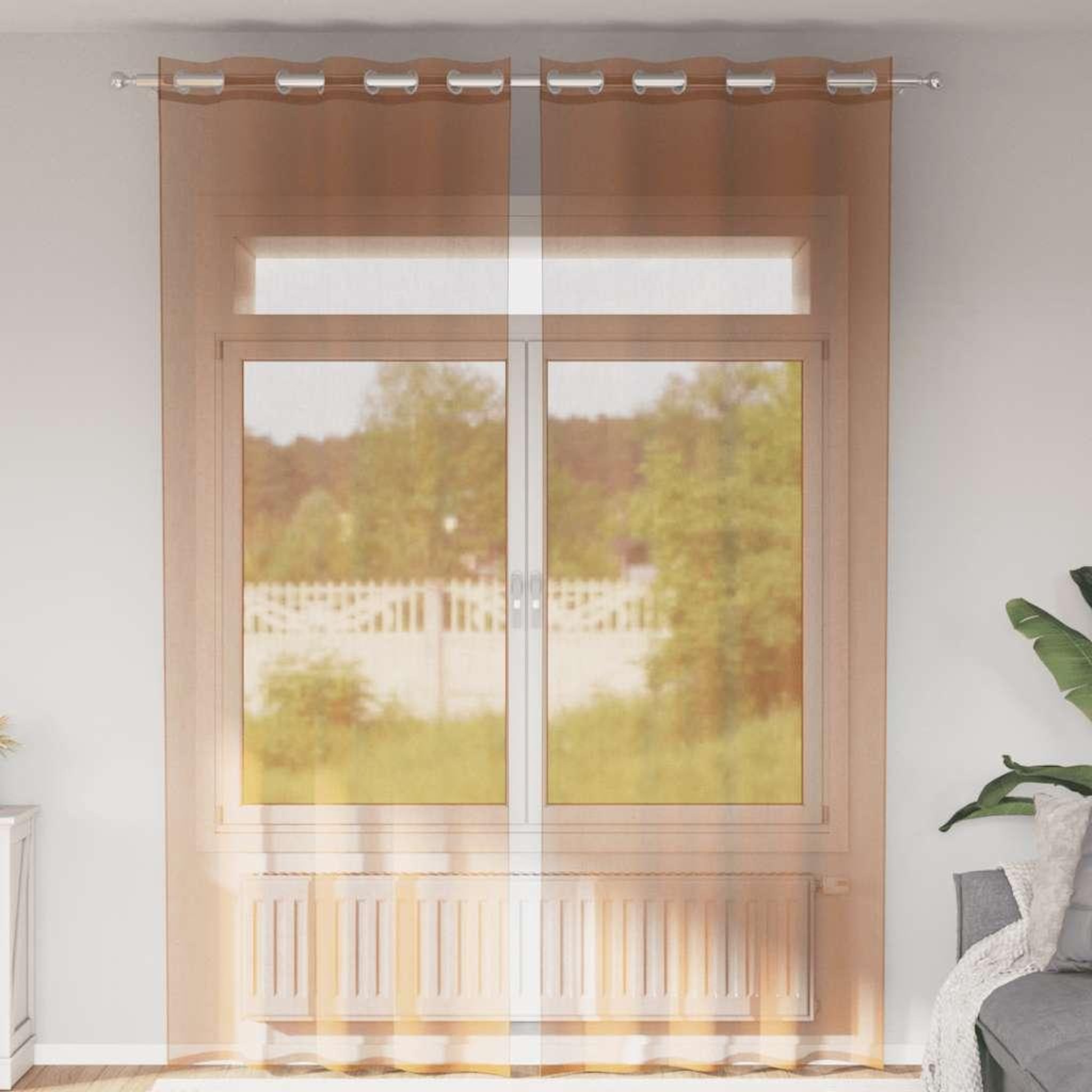 VIDAXL Rideaux en voile avec œillets 2 pcs terre cuite