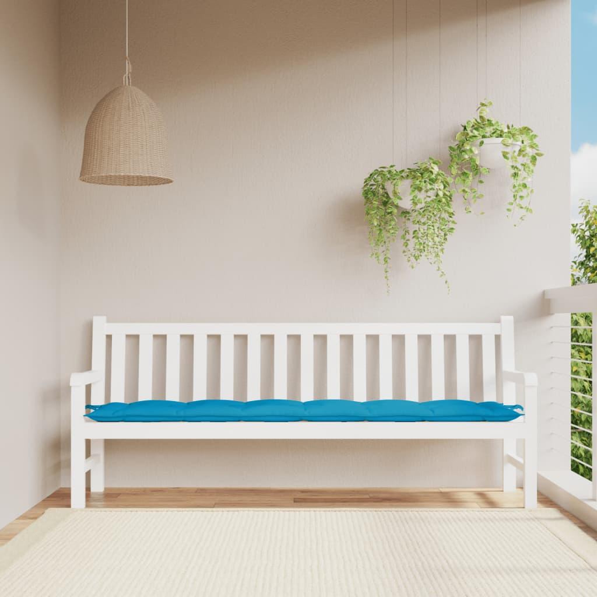 VIDAXL Coussin de banc de jardin bleu clair 200x50x7 cm tissu oxford