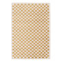 Voir la diapositive 1 : SWEEEK Tapis intérieur shaggy poils longs damier jaune moutarde et crème