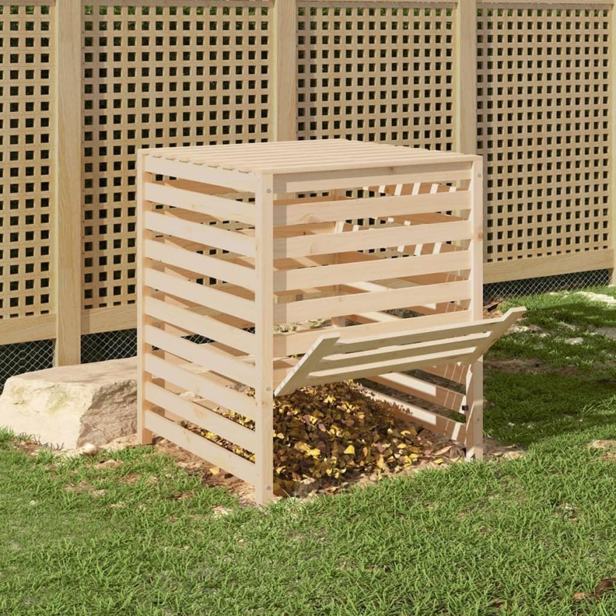VIDAXL Composteur 82,5x82,5x99,5 cm Bois massif de pin