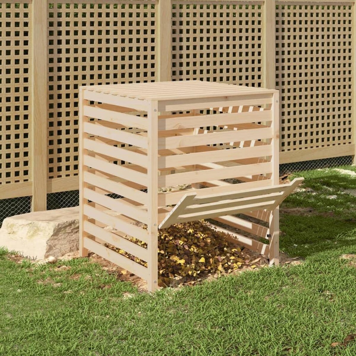 VIDAXL Composteur 82,5x82,5x99,5 cm Bois massif de pin