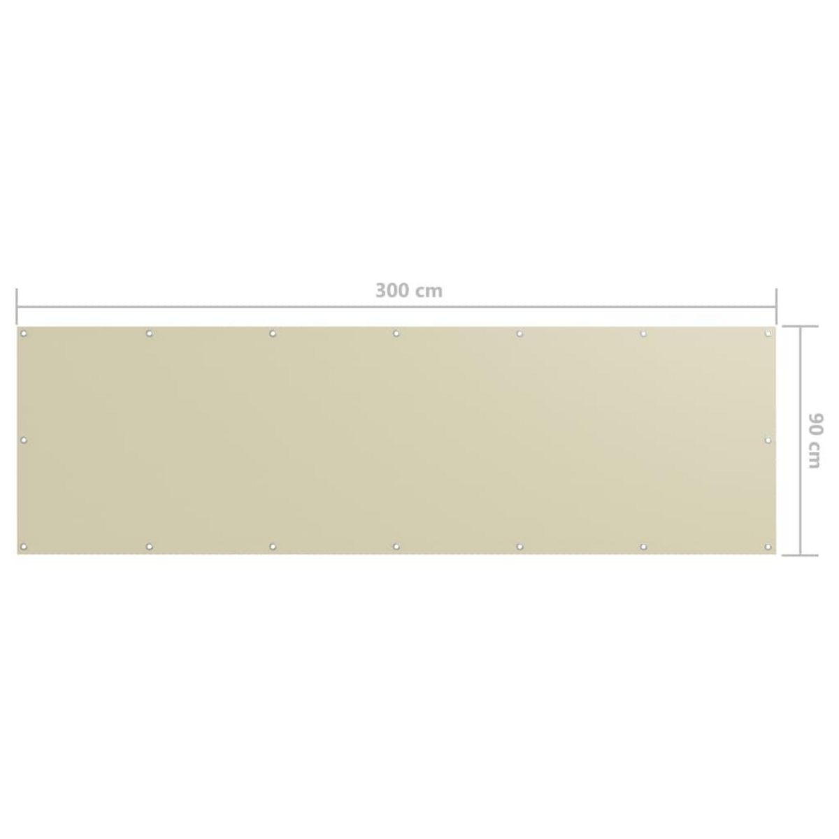 VIDAXL Ecran de balcon Creme 90x300 cm Tissu Oxford