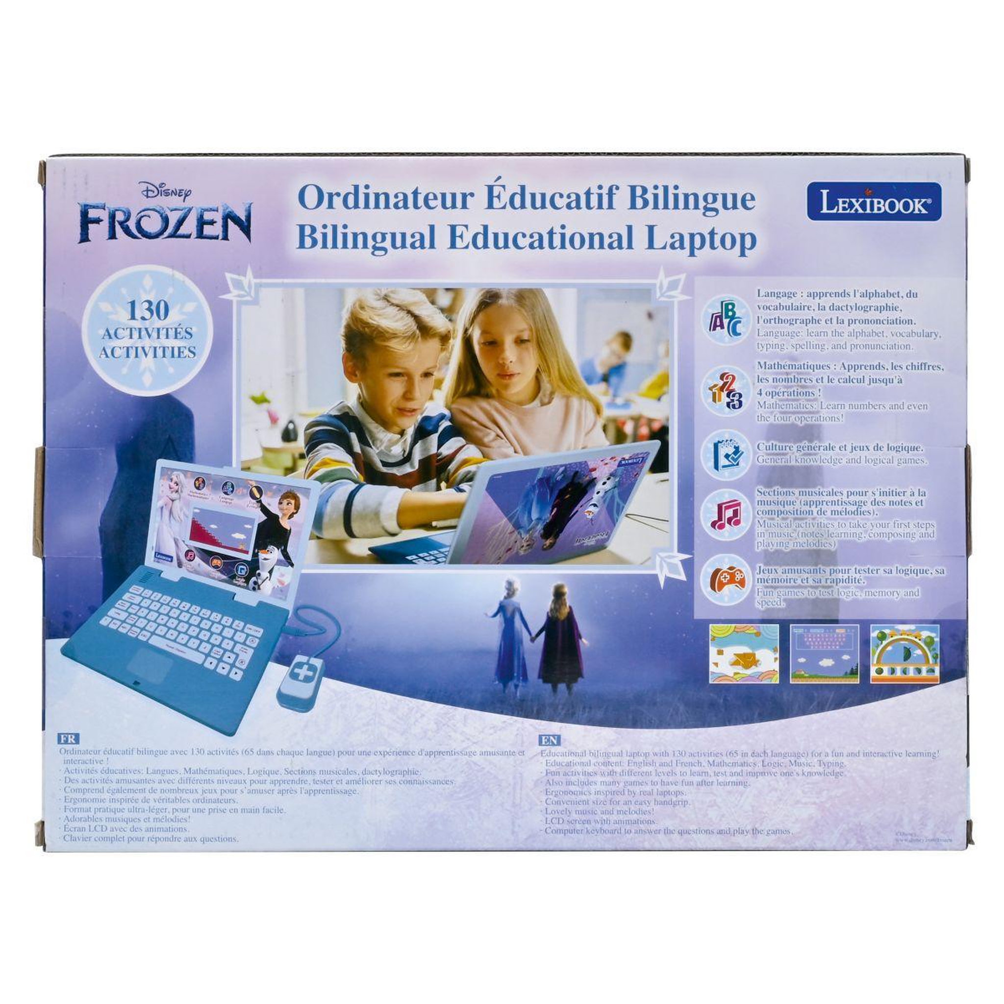 Voir la diapositive 3 : Lexibook Ordinateur éducatif couleur bilingue Reine des Neiges (FR/EN)