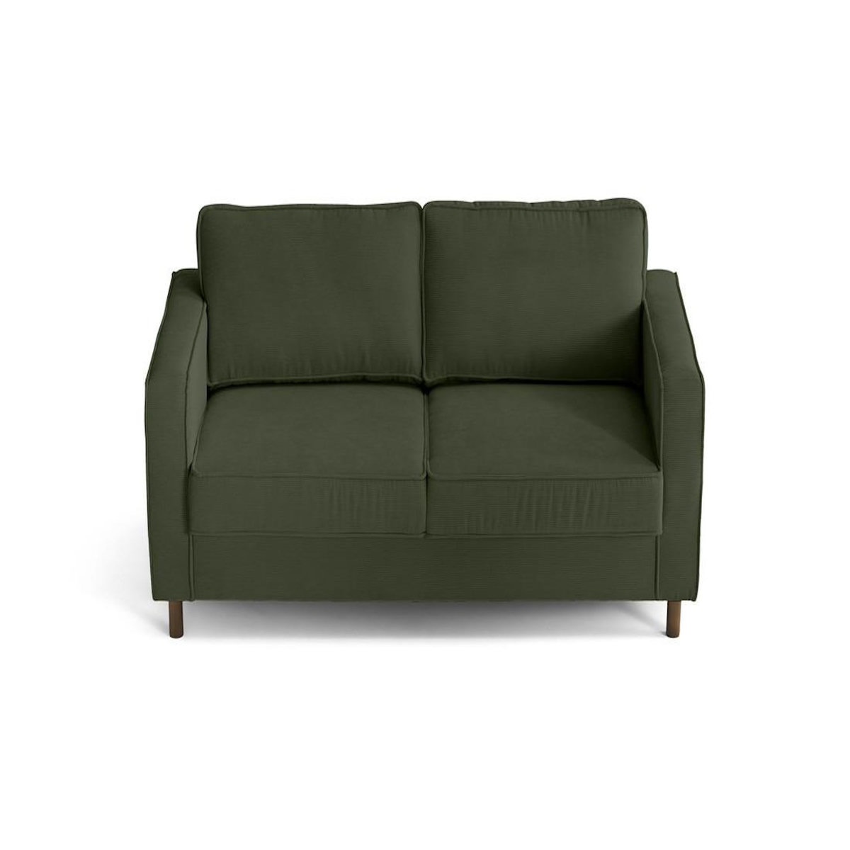 LISA DESIGN Jake - canapé 2 places en velours côtelé - pieds bois foncé