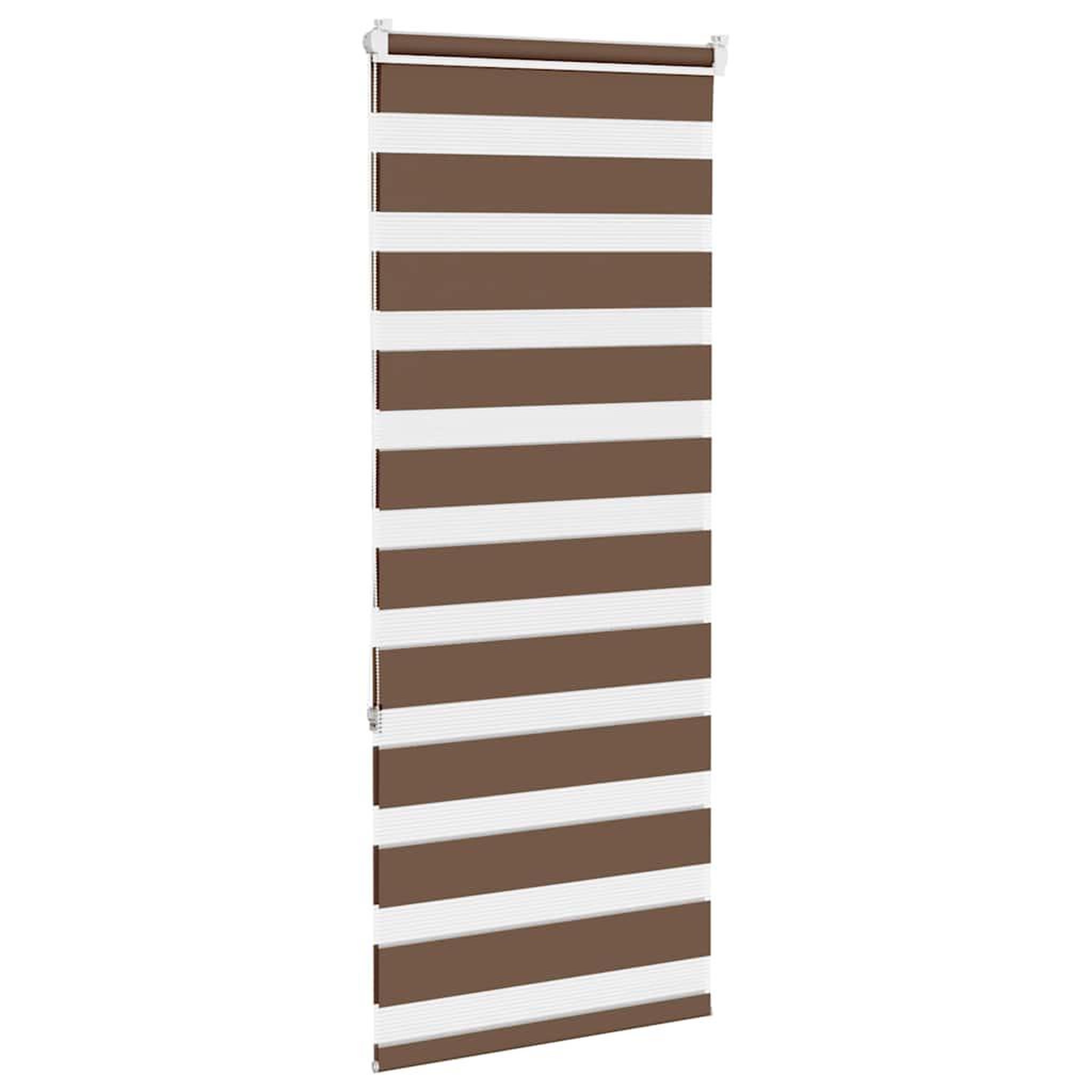 Voir la diapositive 4 : VIDAXL Store zebre marron 55x150 cm largeur du tissu 50,9 cm polyester