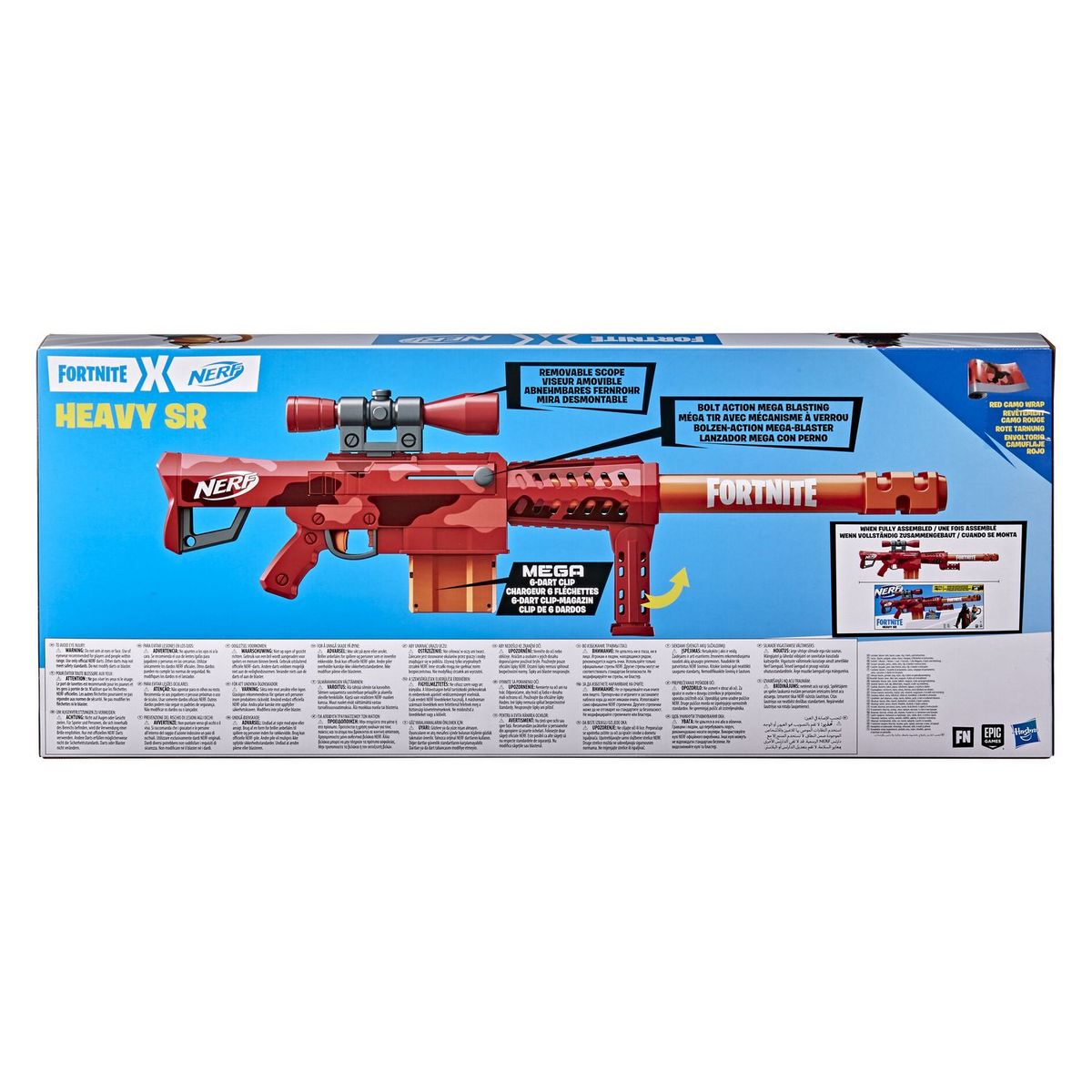 HASBRO Nerf Fortnite, blaster Heavy SR et 6 fléchettes