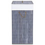Voir la diapositive 5 : VIDAXL Panier a linge avec 2 sections bambou gris 100 L