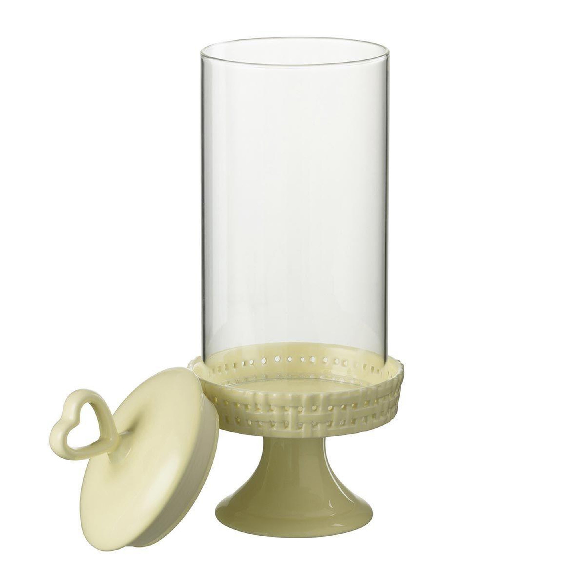 Voir la diapositive 2 : J-LINE Plat à gâteaux en céramique  vercer  31cm jaune