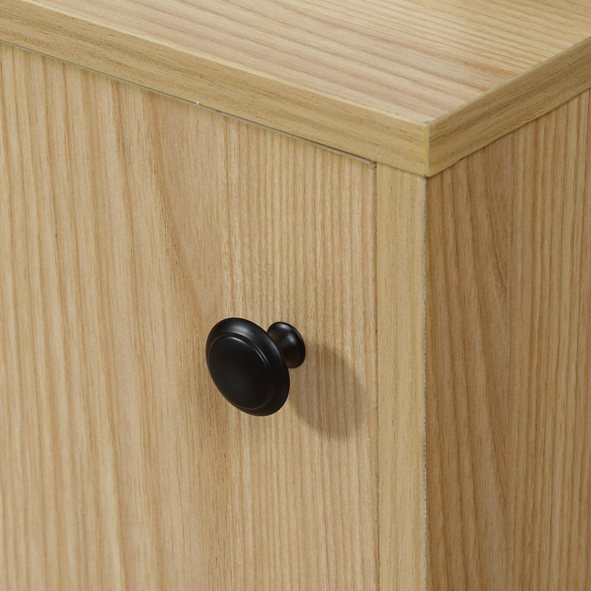 Voir la diapositive 5 : HOMCOM Meuble TV banc TV design industriel - porte coulissante, 2 niches, 2 passe-fils - piètement métal noir panneaux aspect bois clair