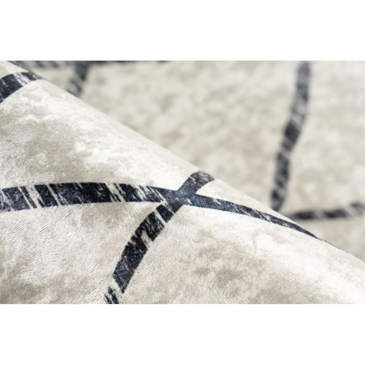 Paris Prix Tapis Vintage à Poils Courts  Sally  Ivoire & Noir