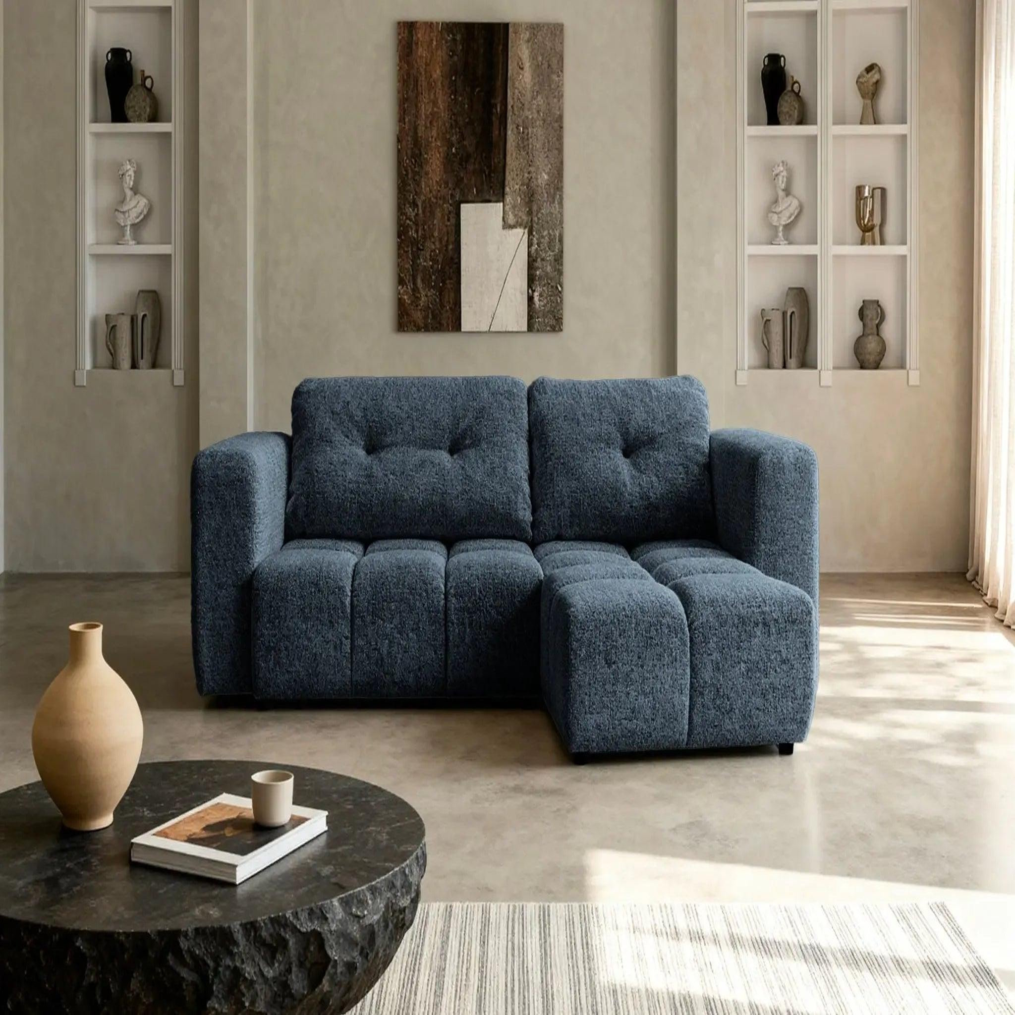 Voir la diapositive 3 : CASANOVA PARIS Romy 3 places - canapé d'angle convertible tissu chenille 3 places