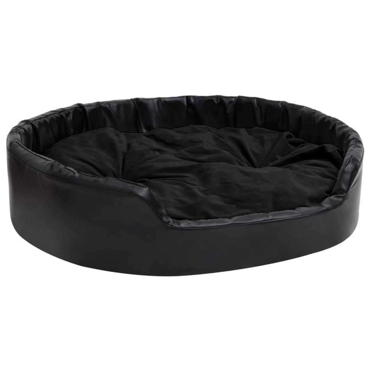 VIDAXL Lit pour chiens Noir 99x89x21 cm Peluche et similicuir