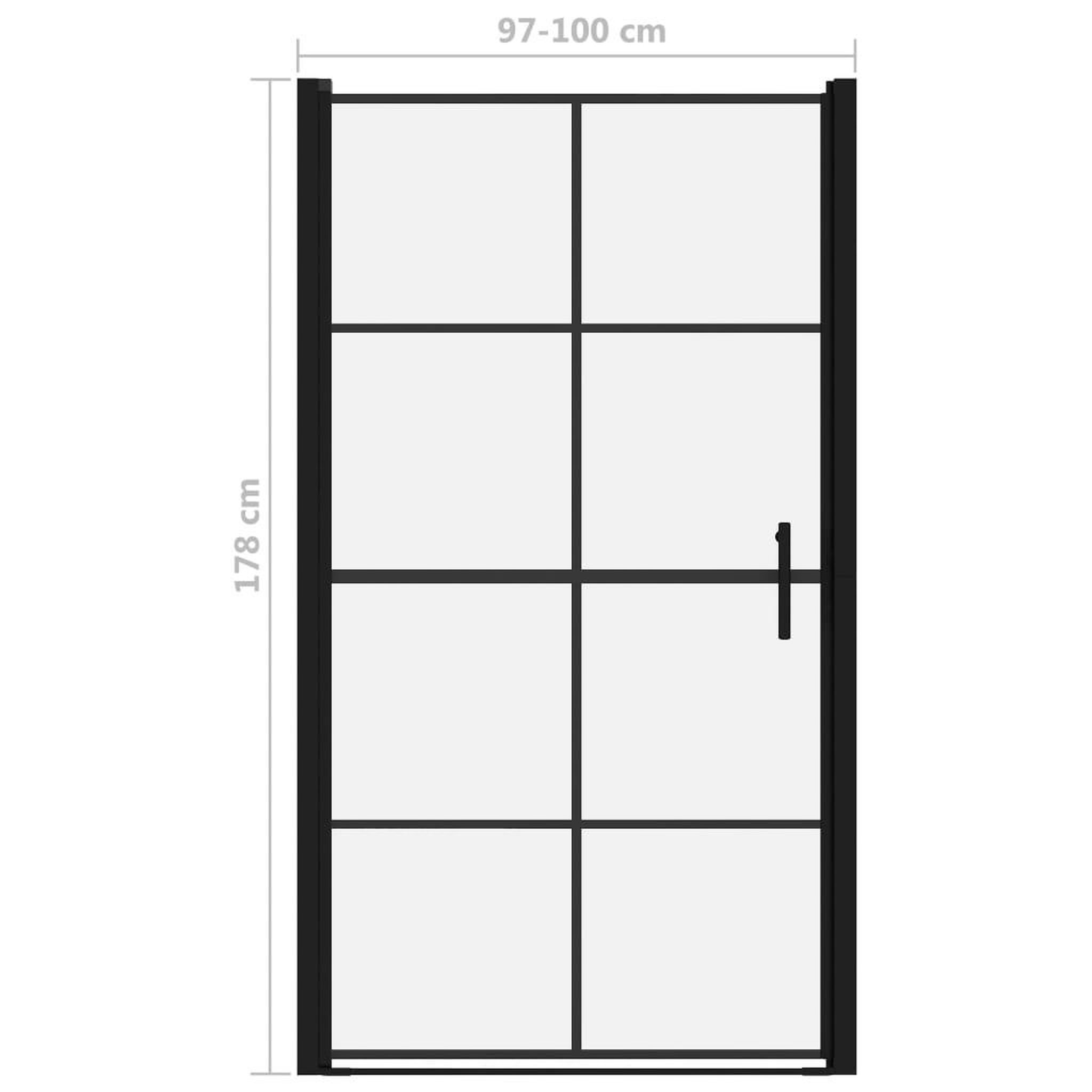 Voir la diapositive 5 : VIDAXL Porte de douche verre trempe 100x178 cm noir
