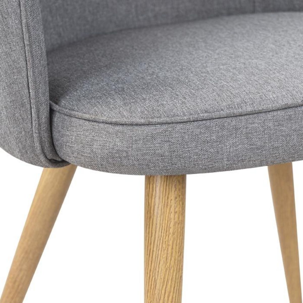 Rendez vous déco Lot de 2 chaises en tissu gris clair et pieds en métal - Chiara