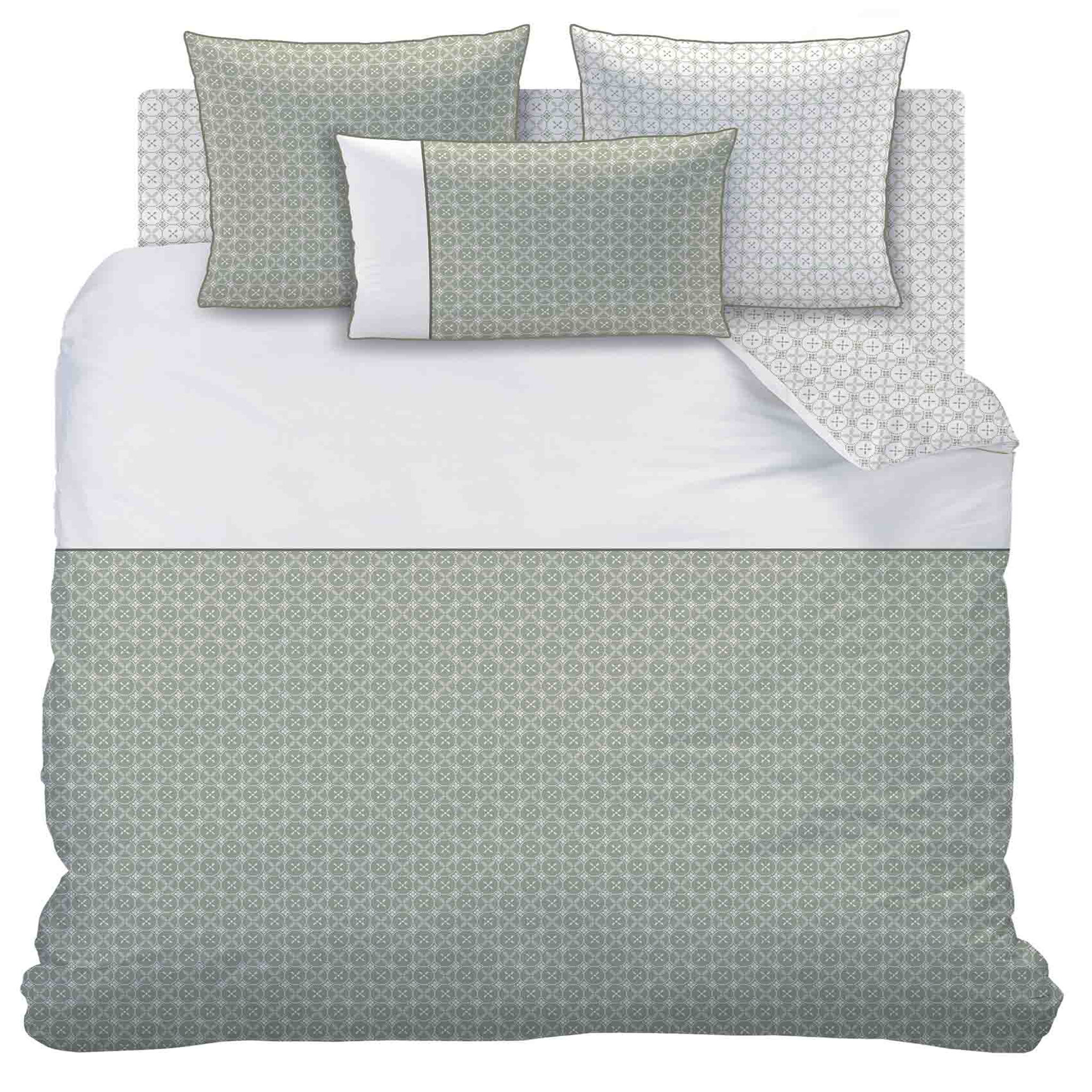 Voir la diapositive 3 : MATT & ROSE Parure housse de couette en coton 57 fils TENDANCE CERAMIQUE