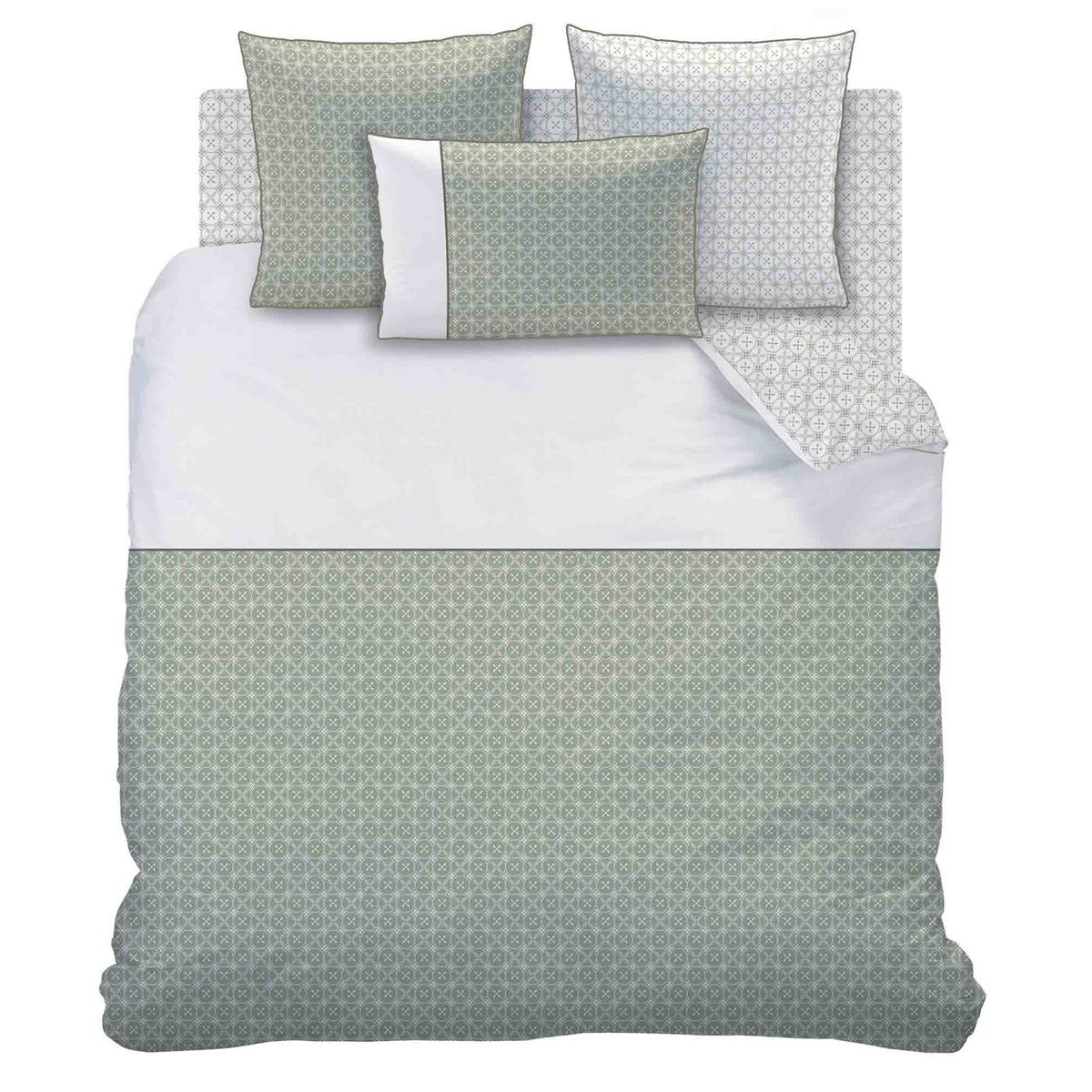 MATT & ROSE Parure housse de couette en coton 57 fils TENDANCE CERAMIQUE